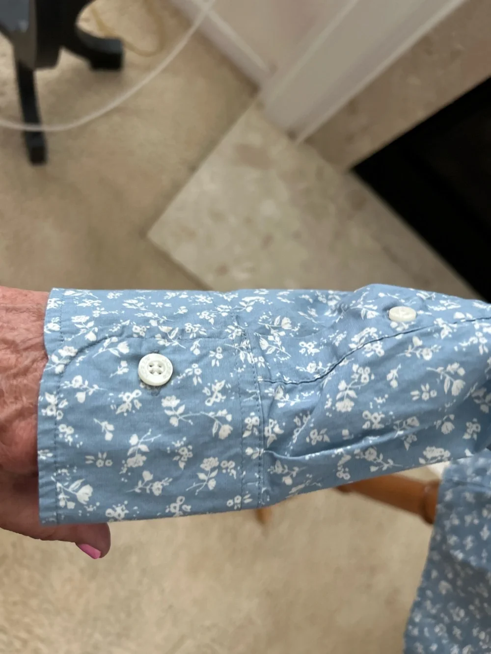 J. Crew Blue Micro Floral Button-Down Shirt